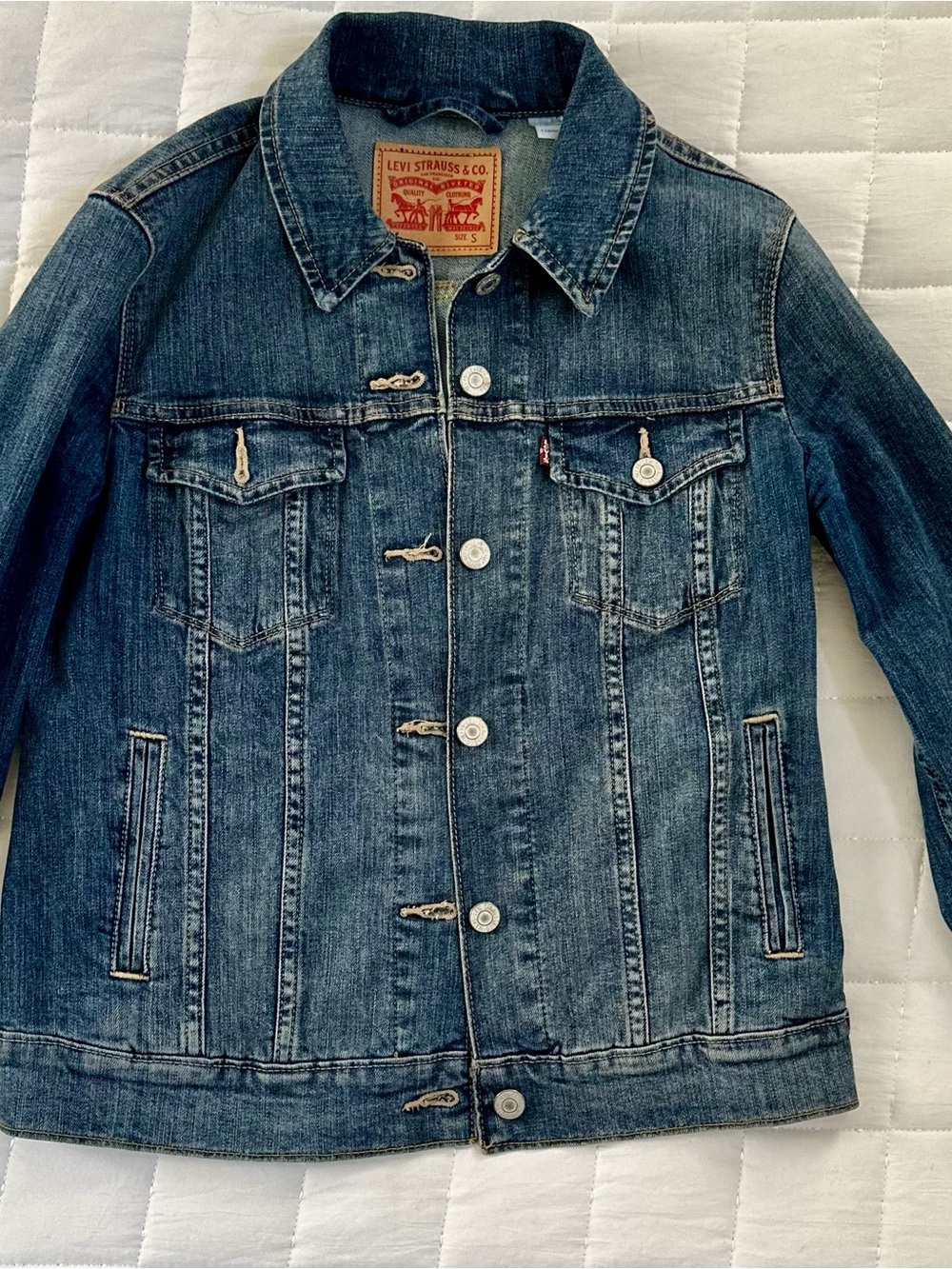 Levi's Distressed Medium Blue Denim Jacket